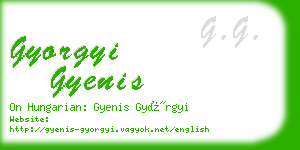 gyorgyi gyenis business card